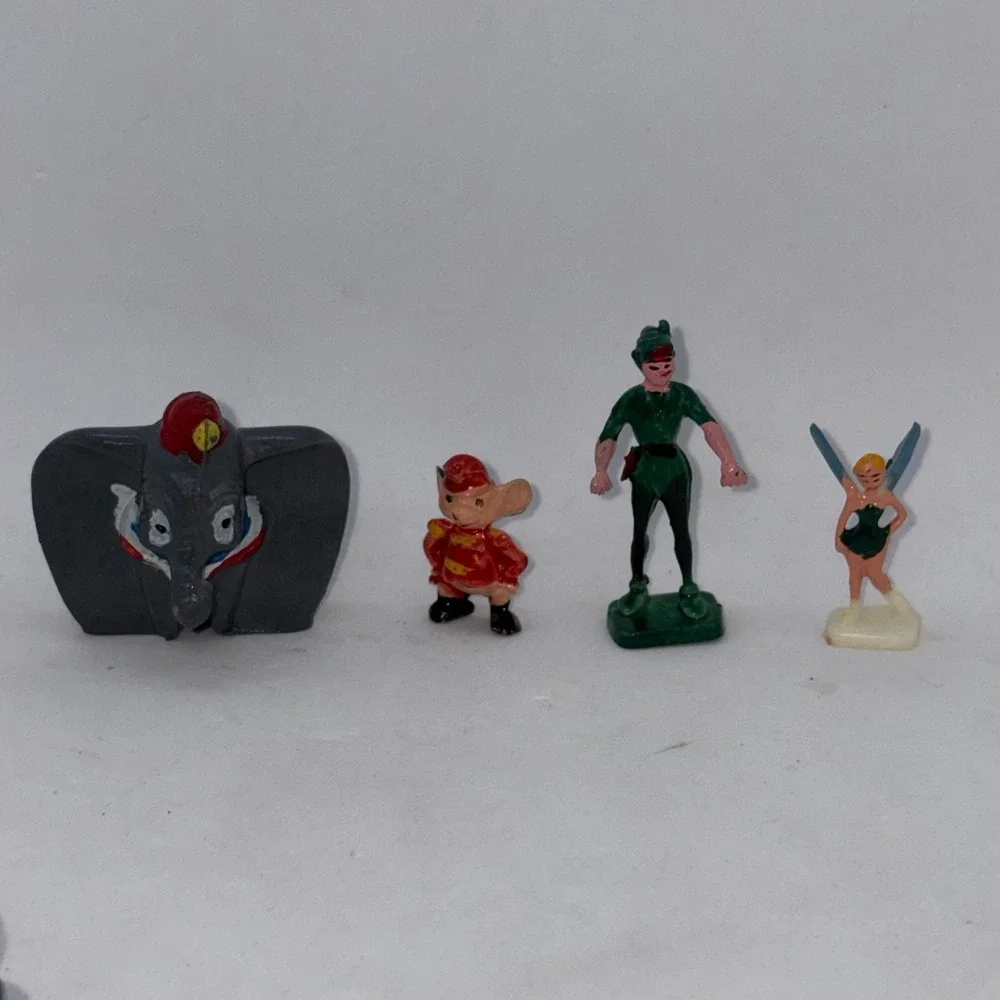 Vintage Disneykins 14pc Miniature Figures Marx HK-6760 Mickey Dumbo Peter Pan